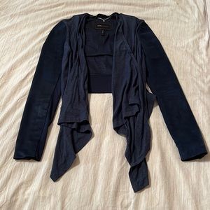 BCBG MAXAZRIA waterfall blazer in navy blue size XXS